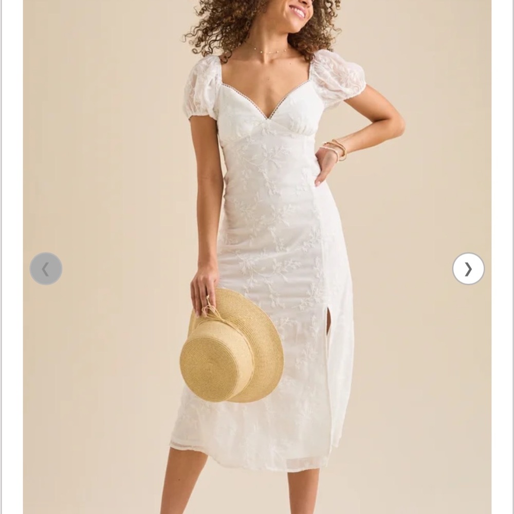 Charlotte White Midi Dress